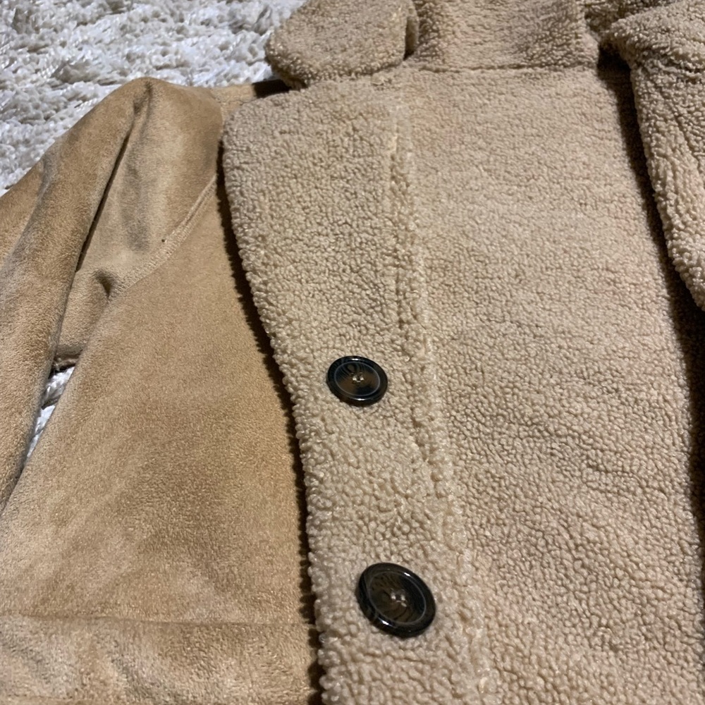 Zara Reversible Suede/Teddy Coat - Picture 2 of 7